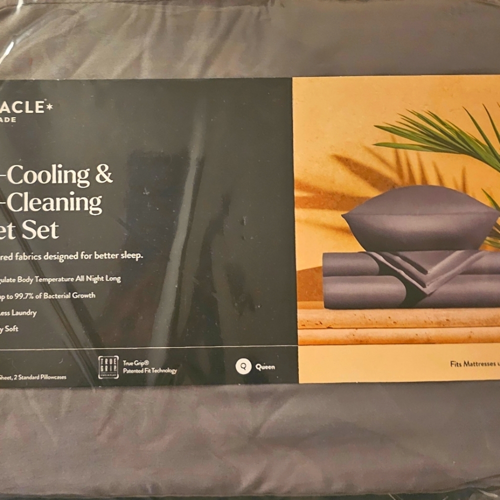 Queen Sheets, Self Cleaning and Self Cooling. Stone.